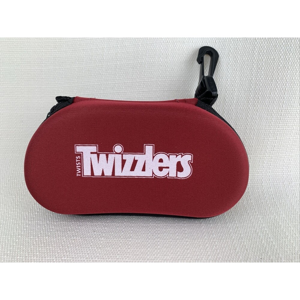 Twizzler Candy Sunglasses Glasses Case - Red Zippered Pouch Backpack Clip New!